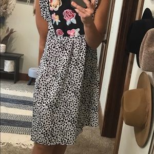 Leopard embroidery dress